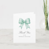 Soft Mint Green  Satin Bow Dank u kaart (Voorkant)