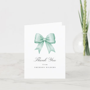 Soft Mint Green  Satin Bow Dank u kaart