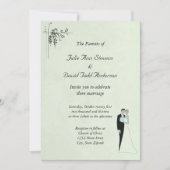 Soft Mint Green Wedding Invitation Kaart (Voorkant)