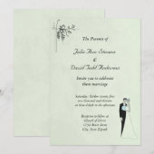 Soft Mint Green Wedding Invitation Kaart (Voorkant / Achterkant)