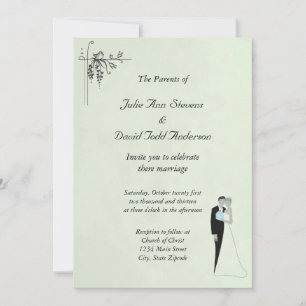 Soft Mint Green Wedding Invitation Kaart