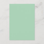Soft Mint Green White Script Wedding Event Details Informatiekaartje (Achterkant)