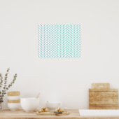 Soft Mint Yarn Chevrons Knit Pattern Poster (Keuken)