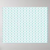 Soft Mint Yarn Chevrons Knit Pattern Poster (Voorkant)