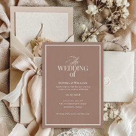 Soft Mocha Taupe | Luxe Neutral Wedding Kaart