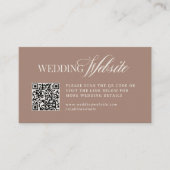 Soft Mocha Taupe | Luxe Trouwwebsite QR Code Informatiekaartje (Voorkant)