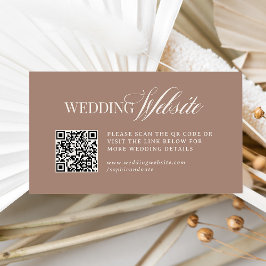 Soft Mocha Taupe | Luxe Trouwwebsite QR Code Informatiekaartje