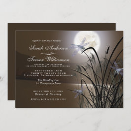 Soft Mocha Wedding Full Moon Dragonfly Pond Kaart