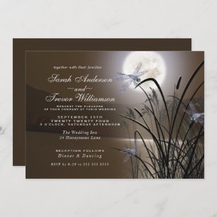 Soft Mocha Wedding Full Moon Dragonfly Pond Kaart