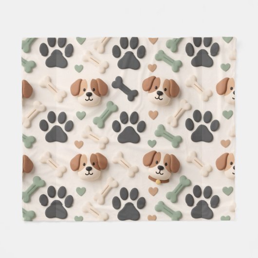 Soft Modern Farmhouse Paw Print Fleece Pet Blanket Deken (Voorkant (Horizontaal))