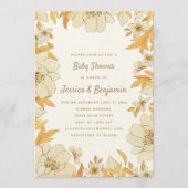 Soft Modern Neutral Floral Baby Shower Photo Kaart (Voorkant)
