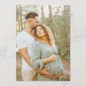 Soft Modern Neutral Floral Baby Shower Photo Kaart (Achterkant)