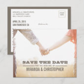 Soft Modern Wedding Save the Date Foto Briefkaart (Voorkant / Achterkant)