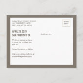 Soft Modern Wedding Save the Date Foto Briefkaart (Achterkant)