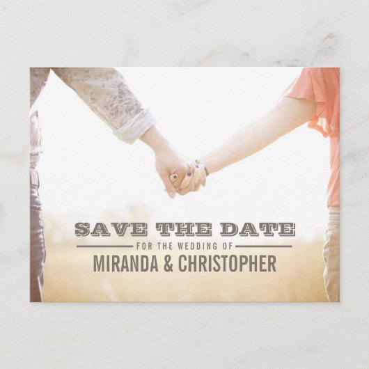 Soft Modern Wedding Save the Date Foto Briefkaart (Voorkant)