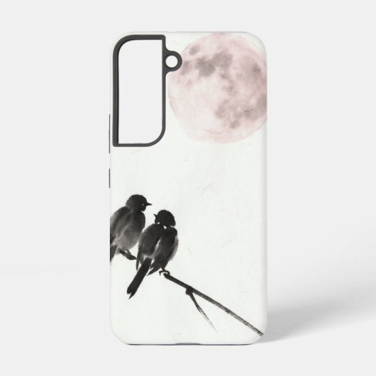Soft Moon Birds Pastel Phone Case - Samsung Samsung Galaxy Hoesje (Achterkant)