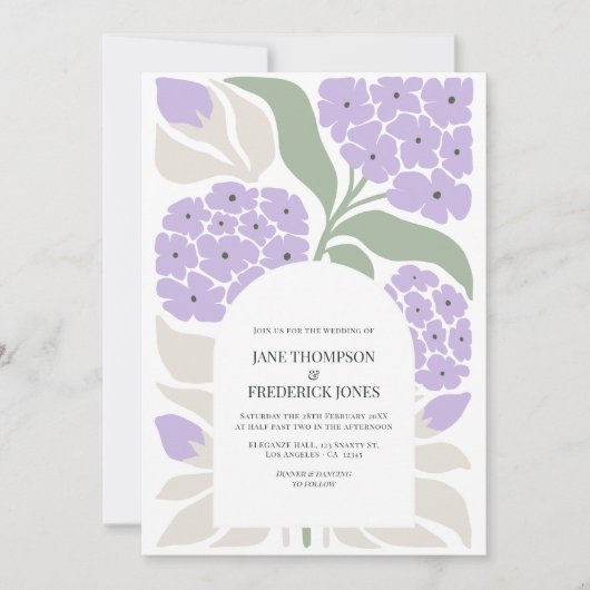 Soft Moss Abstract Floral Modern Spring Wedding Kaart (Voorkant)