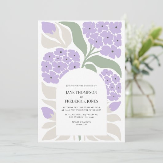 Soft Moss Abstract Floral Modern Spring Wedding Kaart (Staand voorkant)