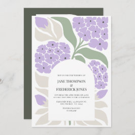 Soft Moss Abstract Floral Modern Spring Wedding Kaart
