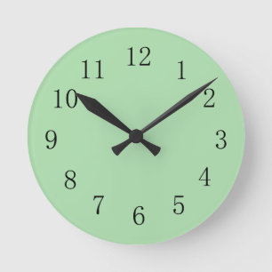 Soft Moss Green Color Wall Clock Ronde Klok