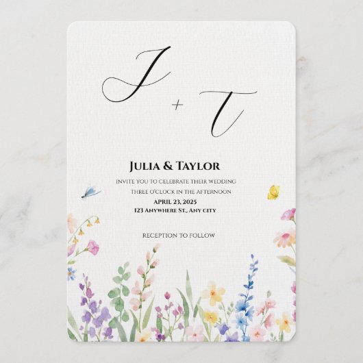 Soft Multicolor Floral Invitation Kaart (Voorkant)