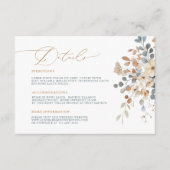 Soft Muted Earthy Tone Floral Waterverf Details Informatiekaartje (Voorkant)