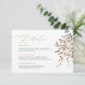 Soft Muted Earthy Tone Floral Waterverf Details Informatiekaartje (Staand voorkant)