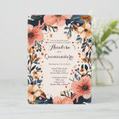 Soft Muted Floral Lijst Quinceañera CUSTOM Kaart (Staand voorkant)