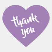 Soft Muted Lavender Thank You Heart Sticker (Voorkant)
