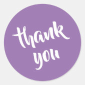 Soft Muted Lavender Thank You Round Sticker (Voorkant)