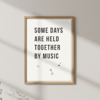 Soft muziek citaat. Slaapkamer muur Poster