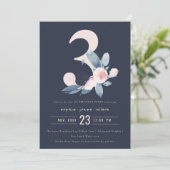 SOFT NAVY BLUSH BLUE FLORAL 3RD OM HET EVEN WELKE  KAART (Staand voorkant)