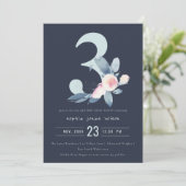 SOFT NAVY BLUSH BLUE FLORAL 3RD OM HET EVEN WELKE  KAART (Staand voorkant)
