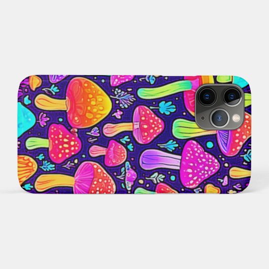 Soft Neon: Cartoon Paddenstoelenpleister Case-Mate iPhone Case (Achterkant (horizontaal))