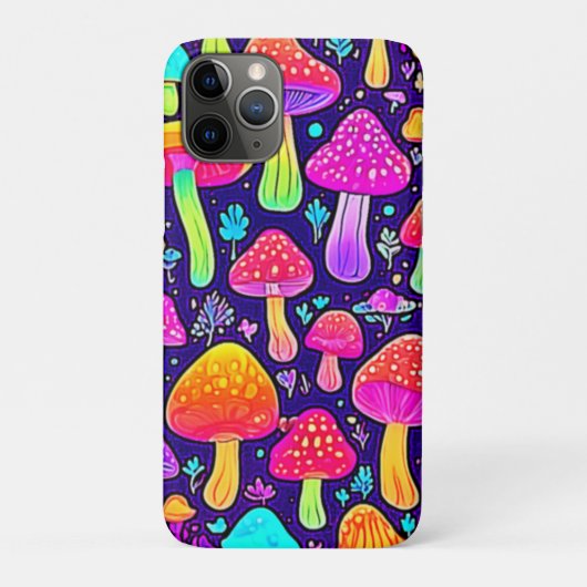 Soft Neon: Cartoon Paddenstoelenpleister Case-Mate iPhone Case (Achterkant)
