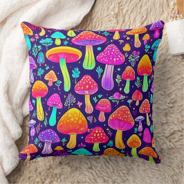 Soft Neon: Cartoon Paddenstoelenpleister Kussen
