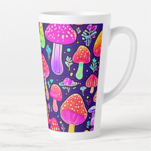 Soft Neon: Cartoon Paddenstoelenpleister Latte Mok