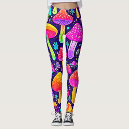 Soft Neon: Cartoon Paddenstoelenpleister Leggings