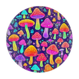Soft Neon: Cartoon Paddenstoelenpleister Snijplank