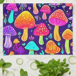 Soft Neon: Cartoon Paddenstoelenpleister Theedoek