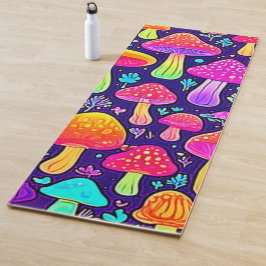 Soft Neon: Cartoon Paddenstoelenpleister Yogamat