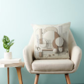 Soft Neutral 3D Geometry Kussen (Stoel)