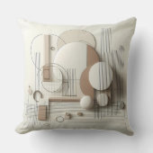 Soft Neutral 3D Geometry Kussen (Voorkant)