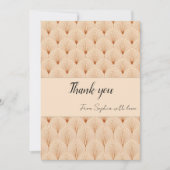 Soft Neutral Art Deco Thank You Card (Custom Text) Bedankkaart (Voorkant)