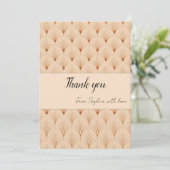 Soft Neutral Art Deco Thank You Card (Custom Text) Bedankkaart (Staand voorkant)
