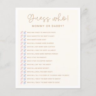 Soft Neutral Baby shower Raad eens wie spel