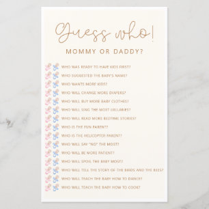 Soft Neutral Baby shower Raad eens wie spel