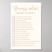 Soft Neutral Baby shower Raad eens wie spel Poster (Voorkant)