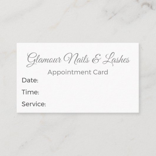 Soft Neutral Beauty Salon/Wellness Parlor  Afsprakenkaartje (Voorkant)