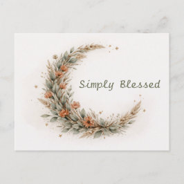 Soft Neutral Boho Floral Crescent Moon Briefkaart